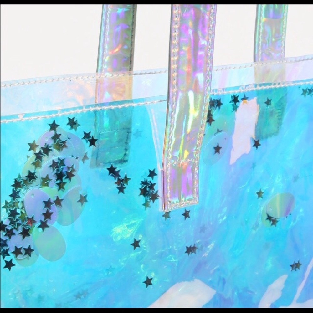 Tote Bag-Holographic Stars - Picture 5 of 10